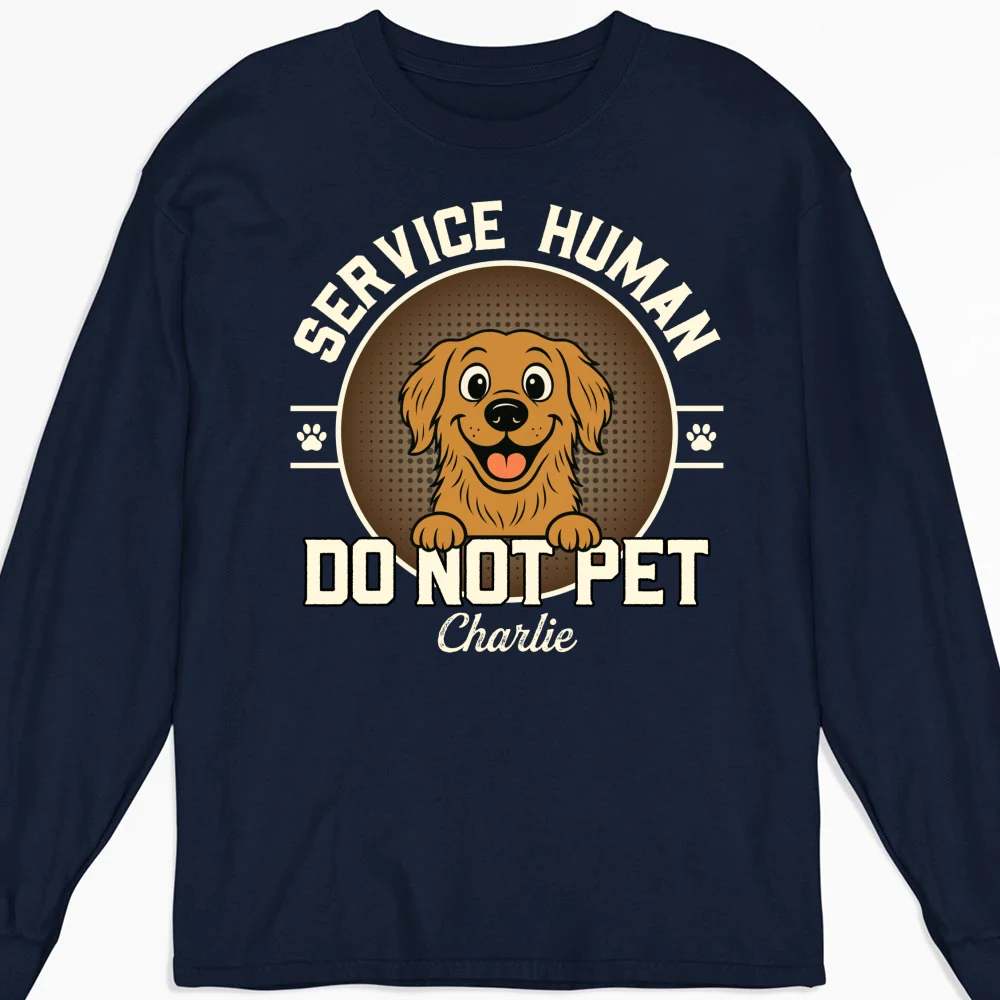 Service Human Logo - Personalized Custom Long Sleeve T-Shirt - Image 5
