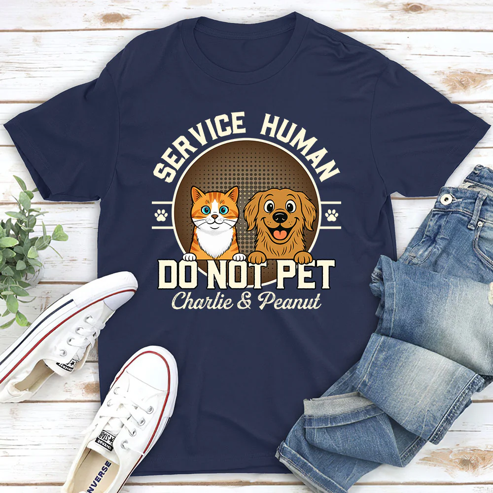 Service Human Logo Pet Version - Personalized Custom Unisex T-Shirt - Image 2