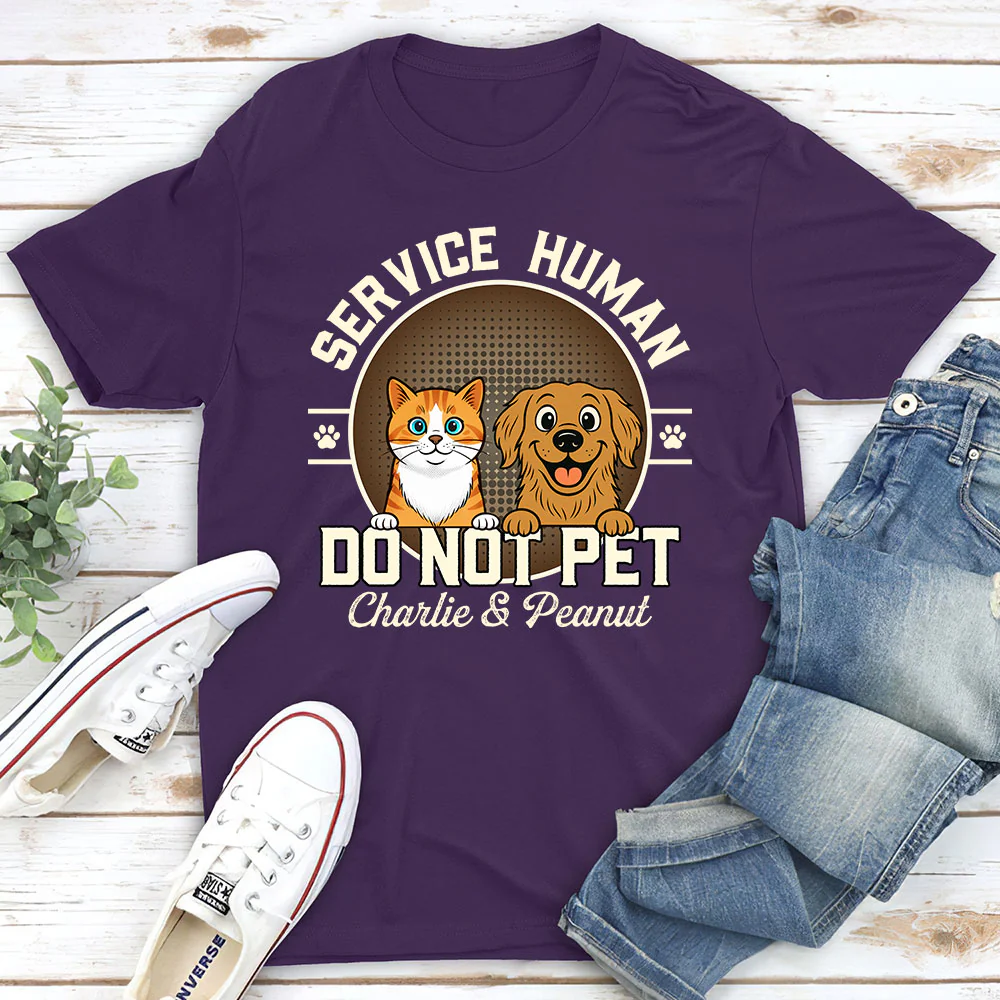Service Human Logo Pet Version - Personalized Custom Unisex T-Shirt - Image 3
