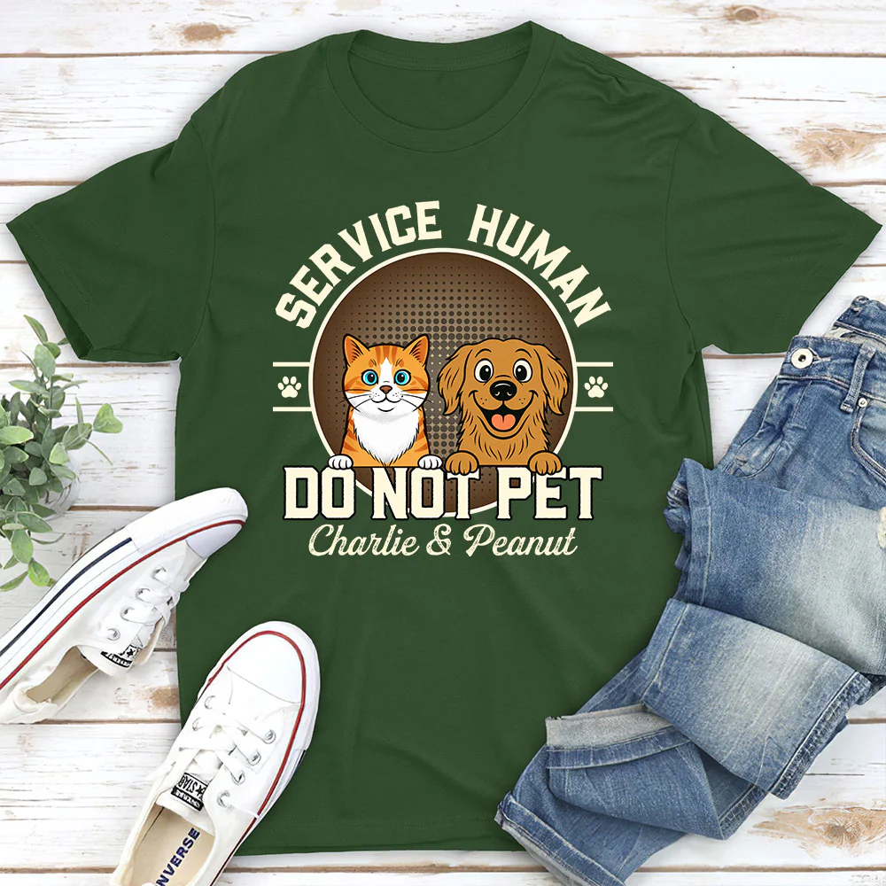 Service Human Logo Pet Version - Personalized Custom Unisex T-Shirt - Image 4