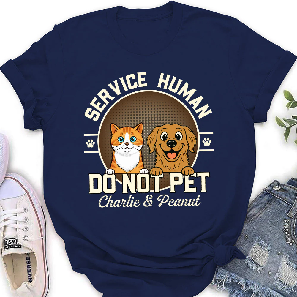 Service Human Logo Pet Version - Personalized Custom Women's T-Shirt - Image 2