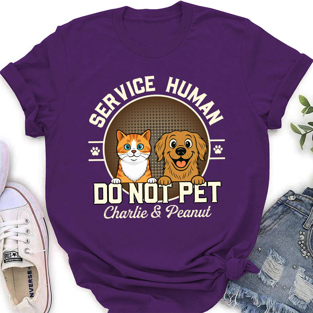 Service Human Logo Pet Version - Personalized Custom Women's T-Shirt - Image 3