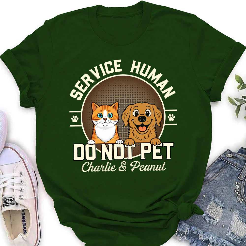 Service Human Logo Pet Version - Personalized Custom Women's T-Shirt - Image 4