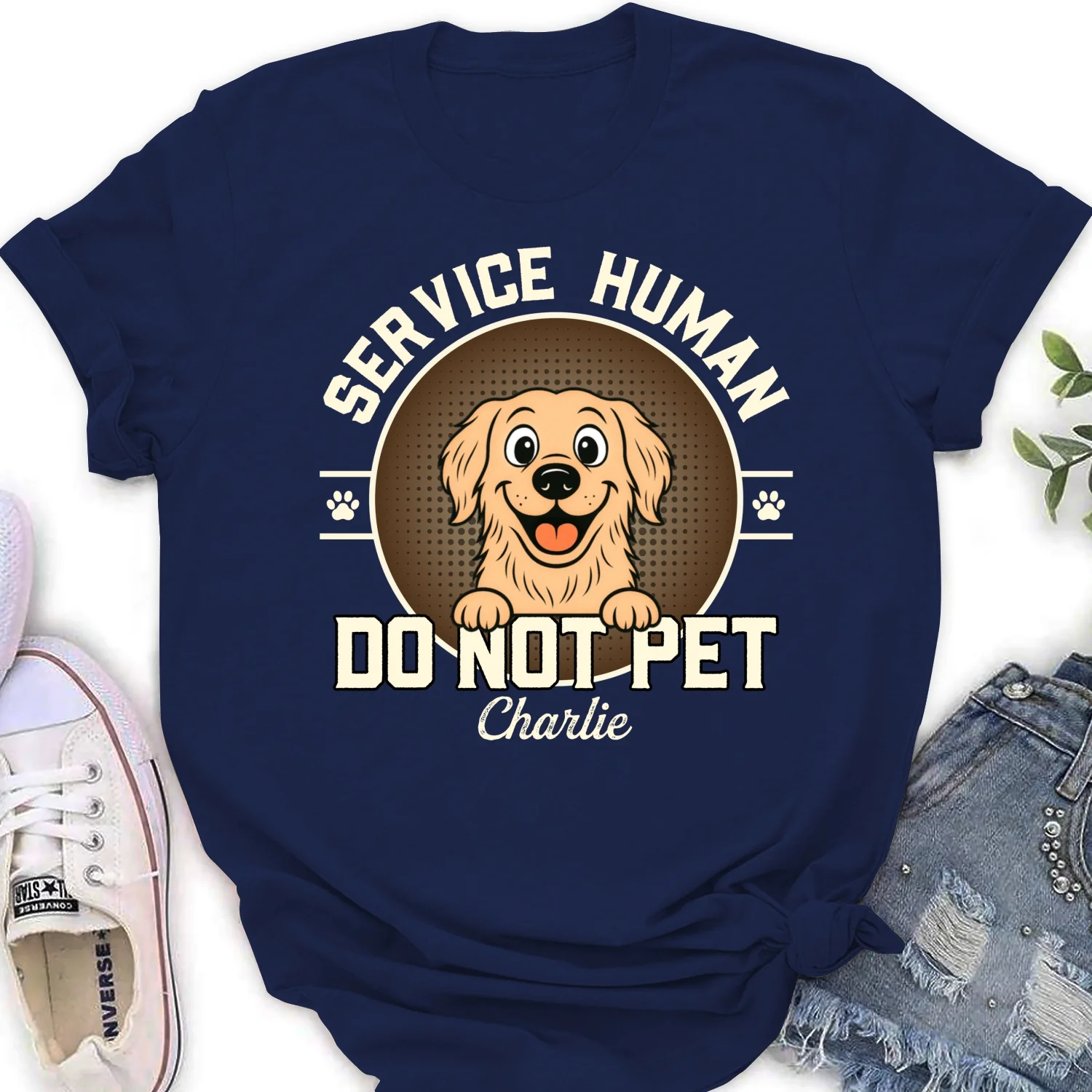 Service Human Logo Pet Version - Personalized Custom Women's T-Shirt - Image 6