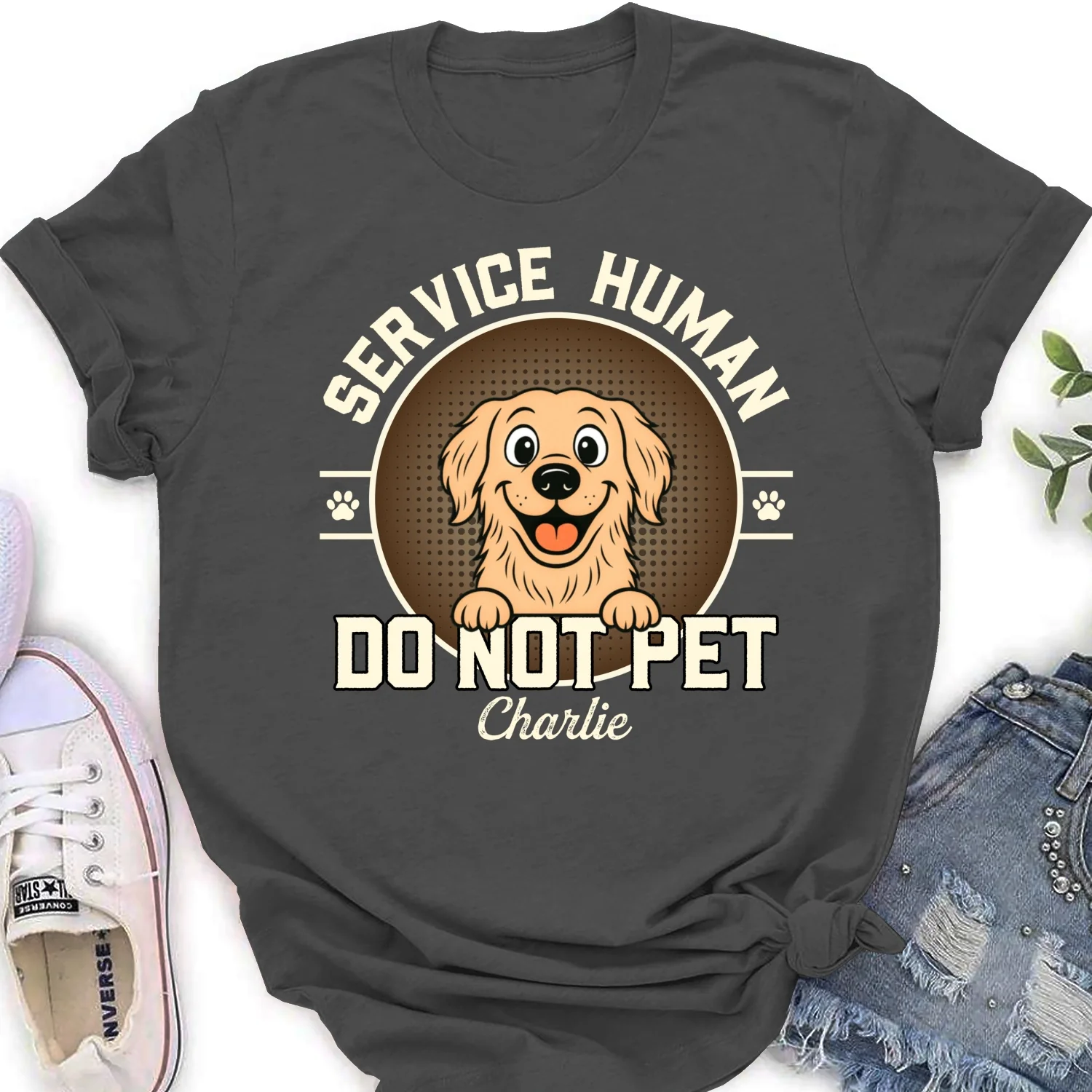 Service Human Logo Pet Version - Personalized Custom Women's T-Shirt - Image 8