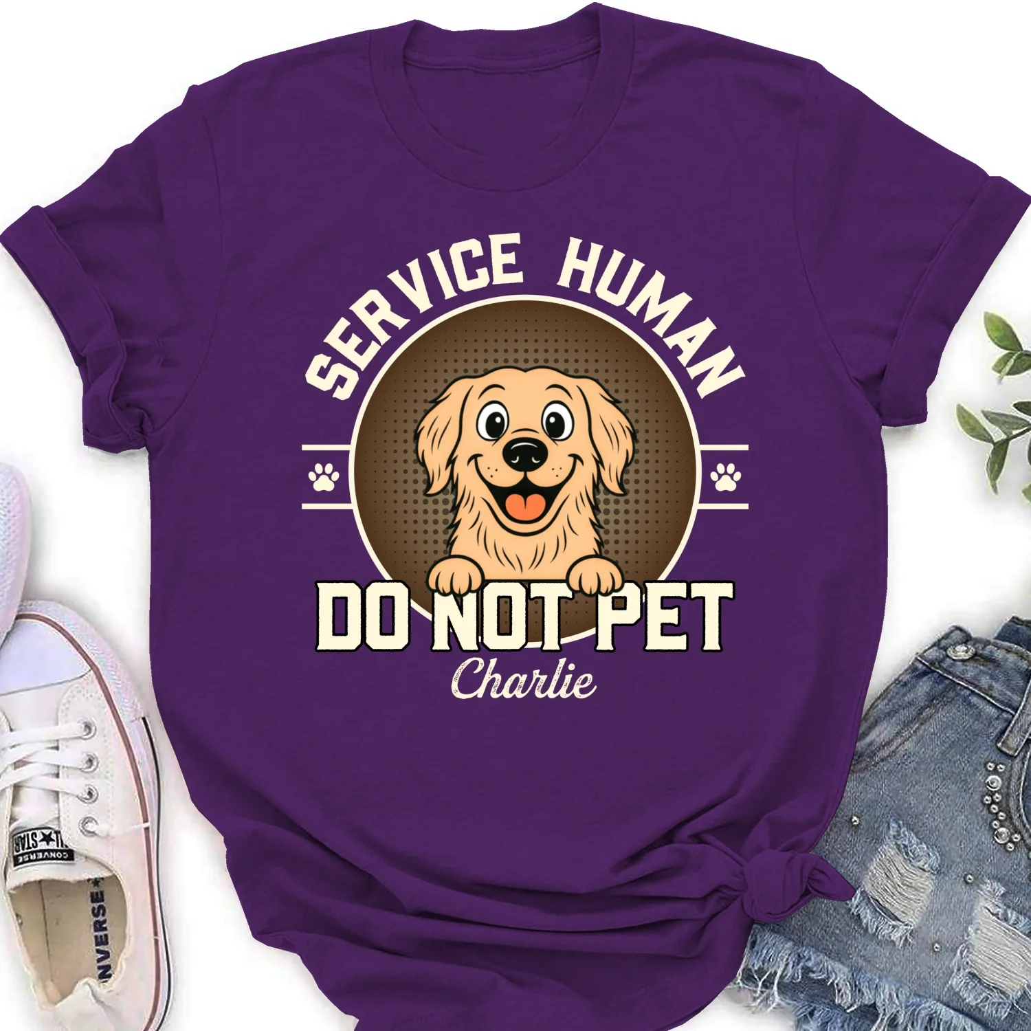 Service Human Logo Pet Version - Personalized Custom Women's T-Shirt - Image 9