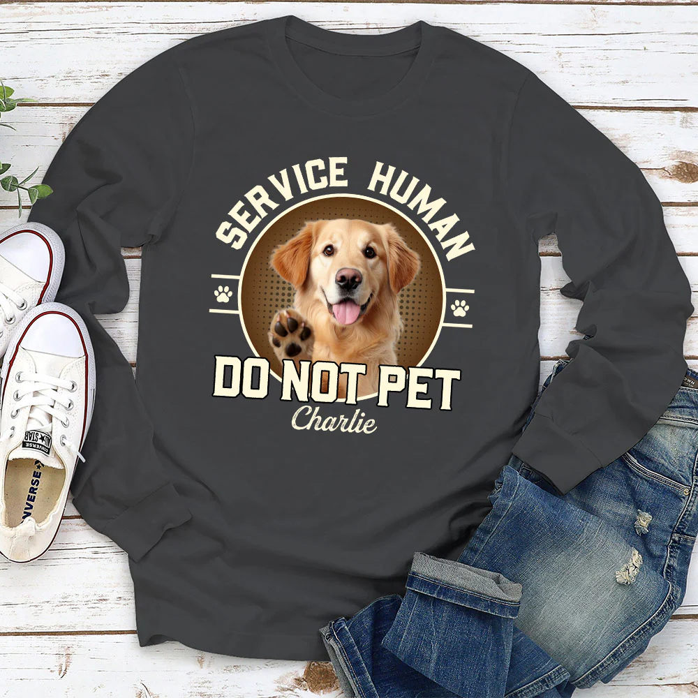 Service Human Logo Photo - Personalized Custom Long Sleeve T-Shirt