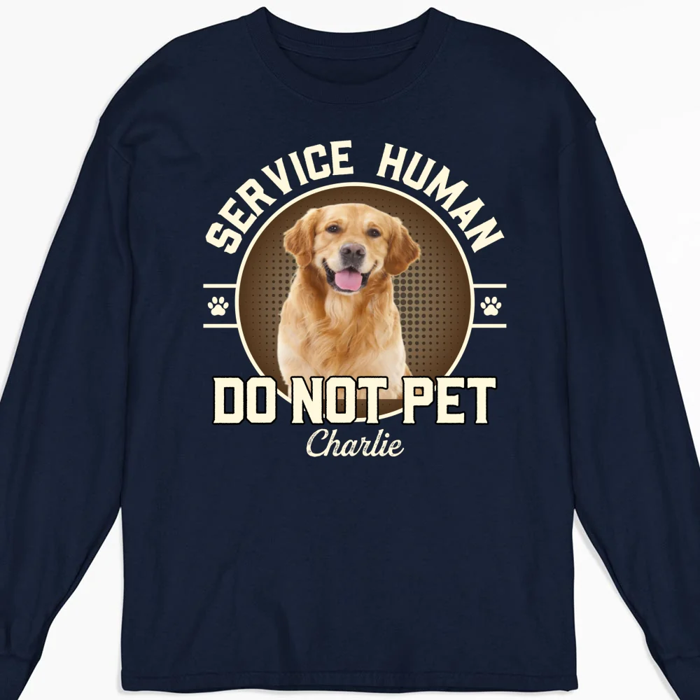 Service Human Logo Photo - Personalized Custom Long Sleeve T-Shirt - Image 3