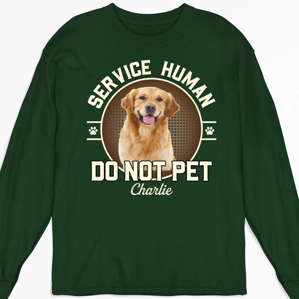 Service Human Logo Photo - Personalized Custom Long Sleeve T-Shirt - Image 4