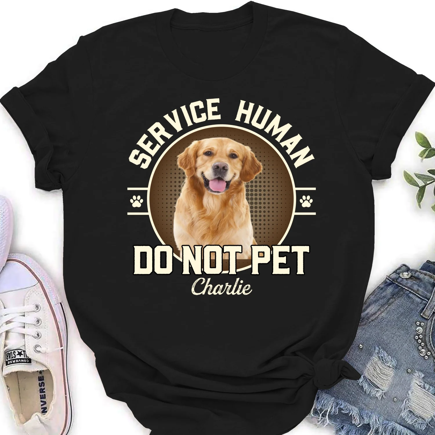 Service Human Logo Photo - Personalized Custom Women's T-Shirt - Image 2