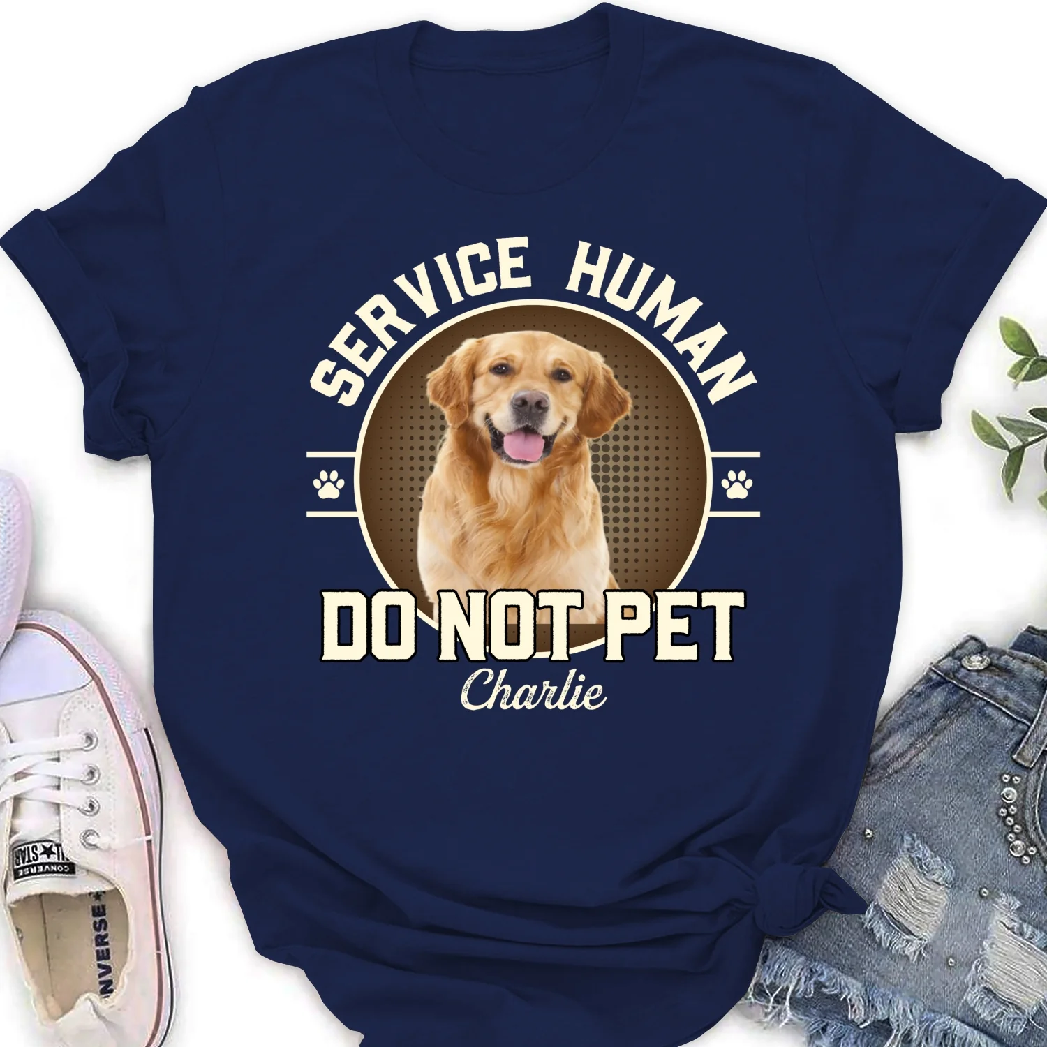 Service Human Logo Photo - Personalized Custom Women's T-Shirt - Image 3