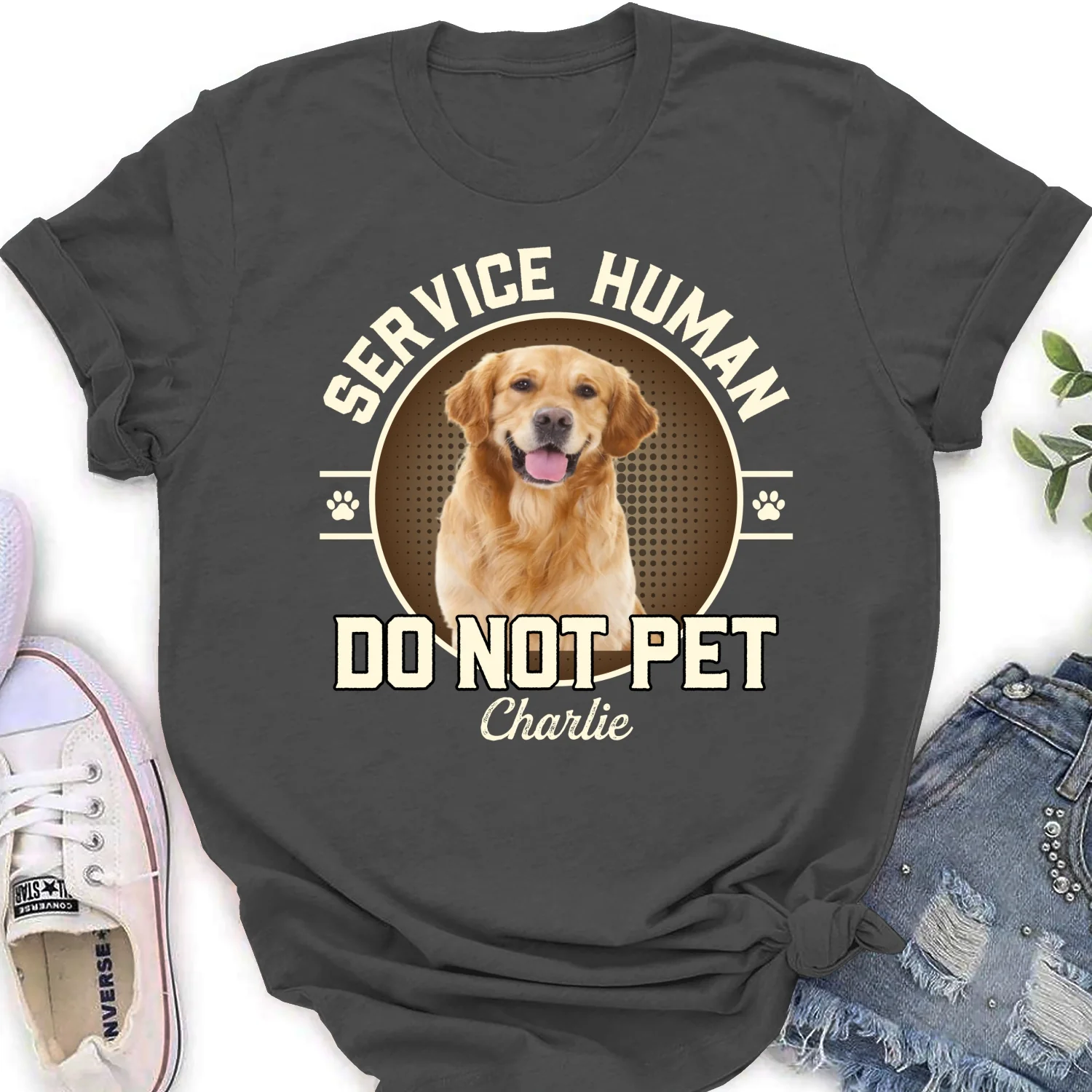 Service Human Logo Photo - Personalized Custom Women's T-Shirt - Image 5