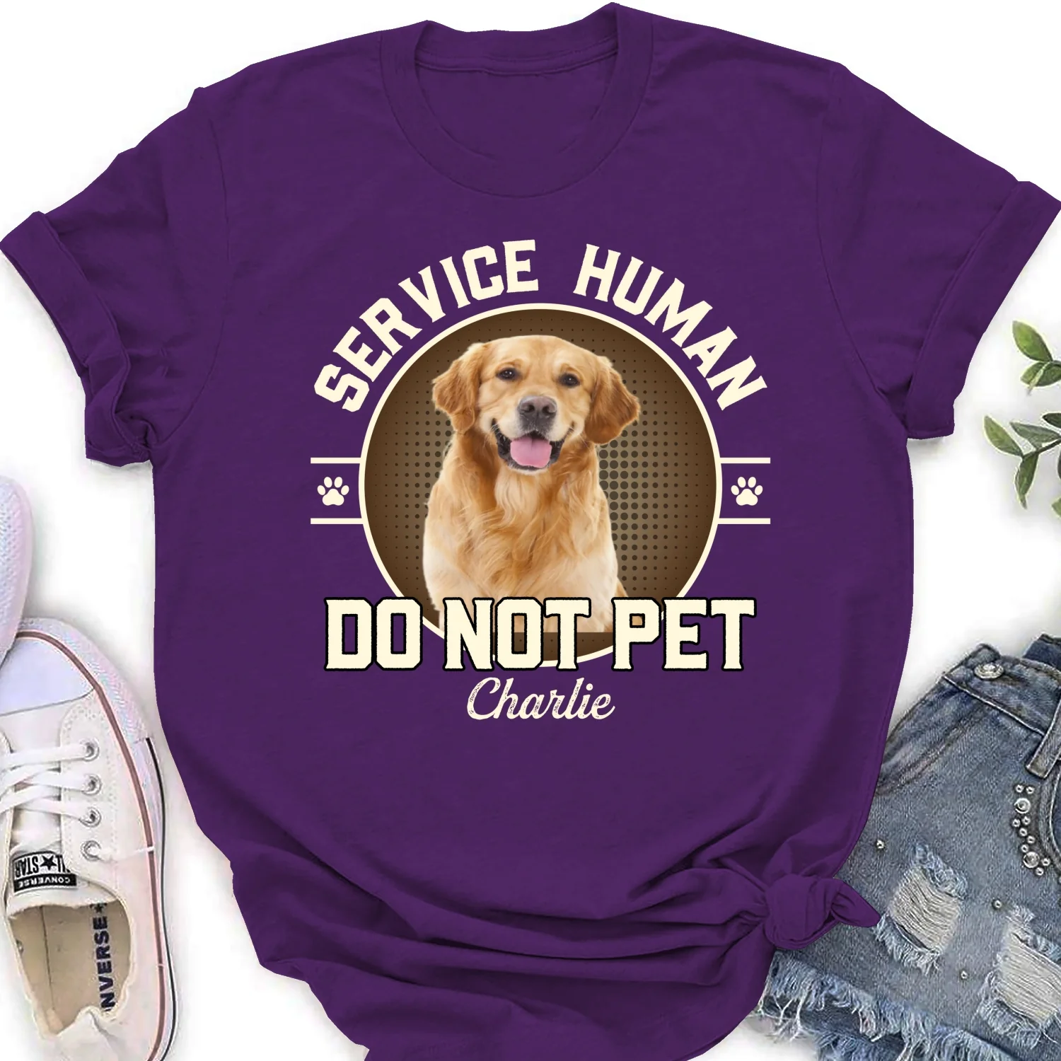 Service Human Logo Photo - Personalized Custom Women's T-Shirt - Image 6