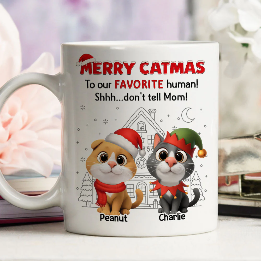 Shhh Dont Tell Mom Dad Cat Ver - Personalized Custom Coffee Mug - Image 4