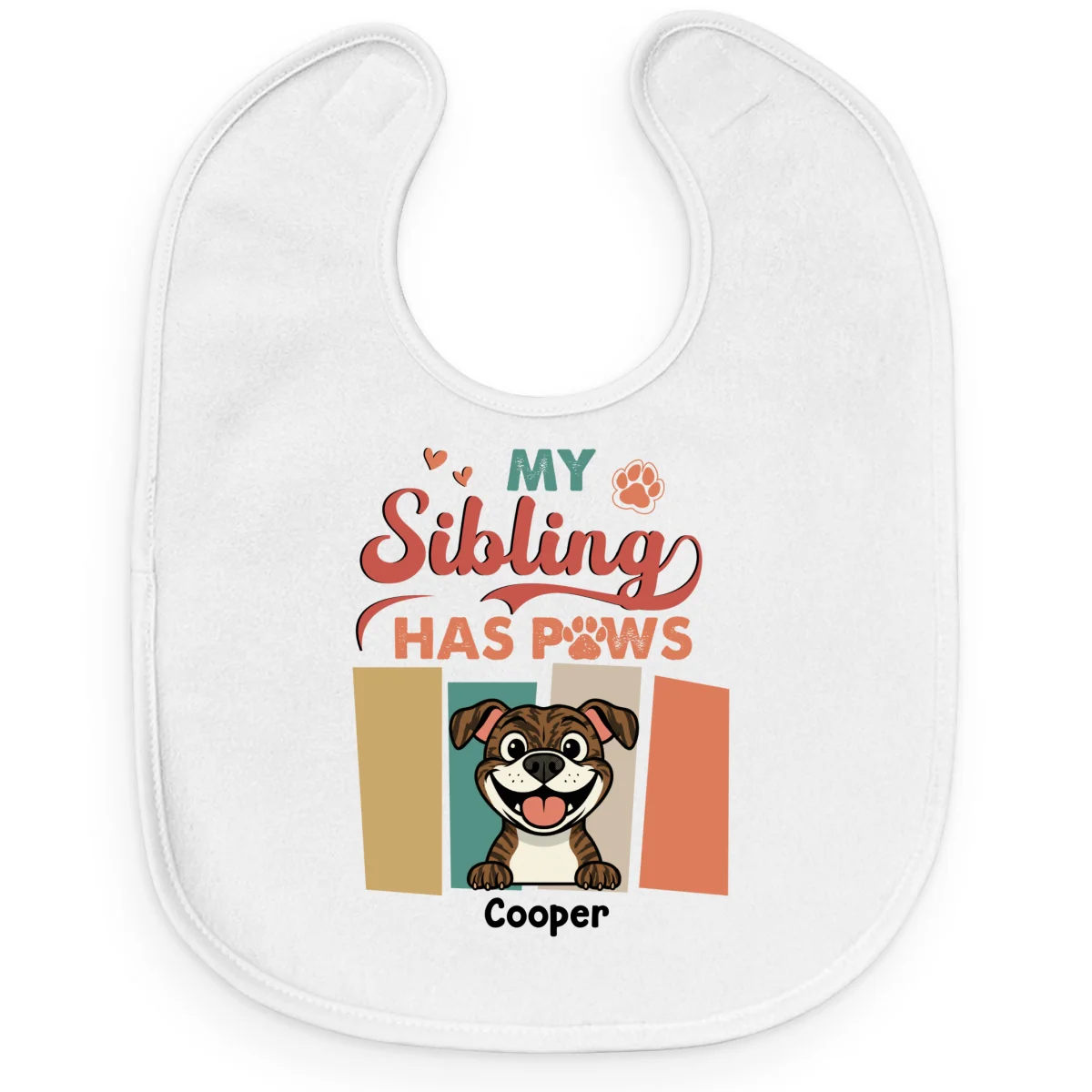 Siblings With Dogs - Personalized Custom Baby Bib - Image 6