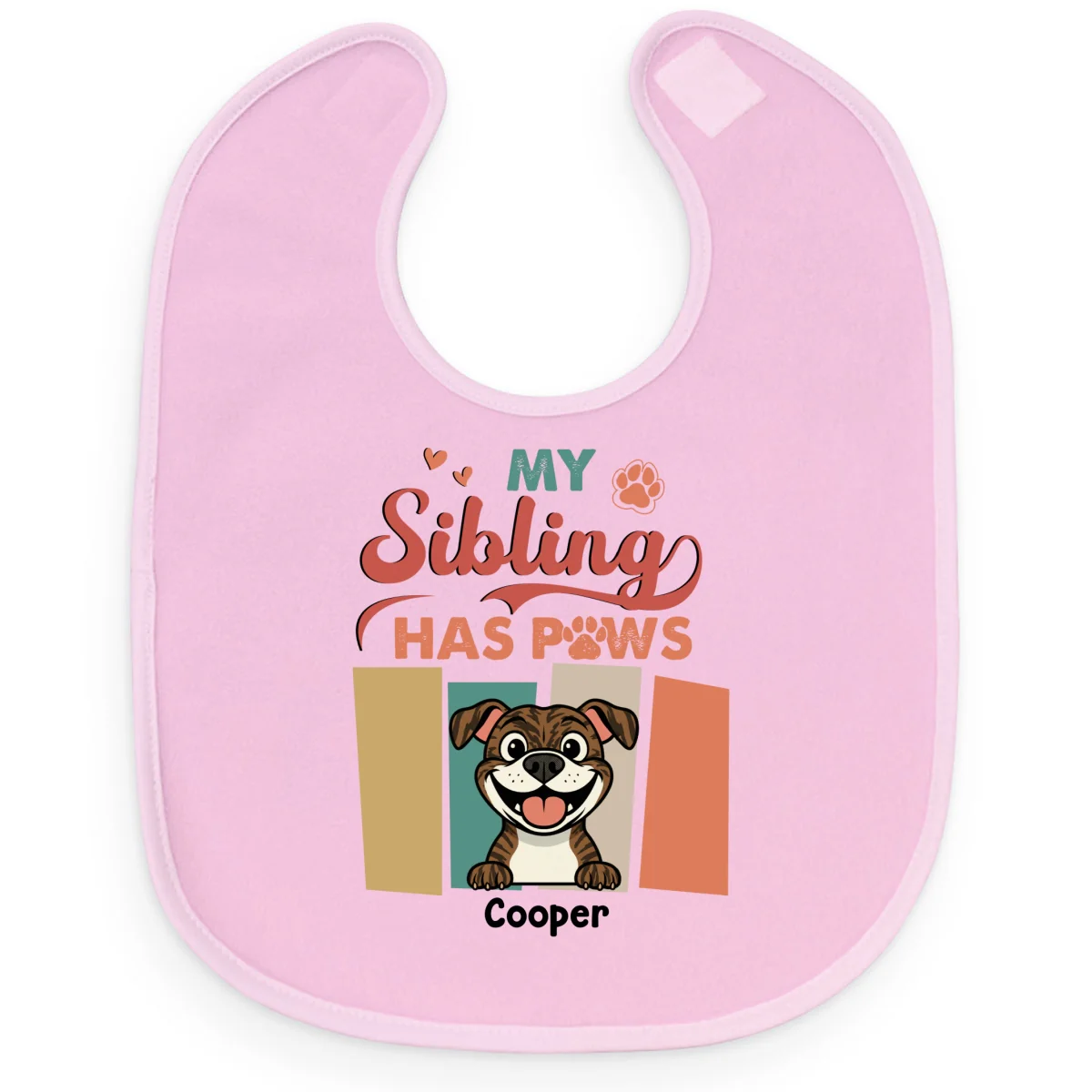 Siblings With Dogs - Personalized Custom Baby Bib - Image 7