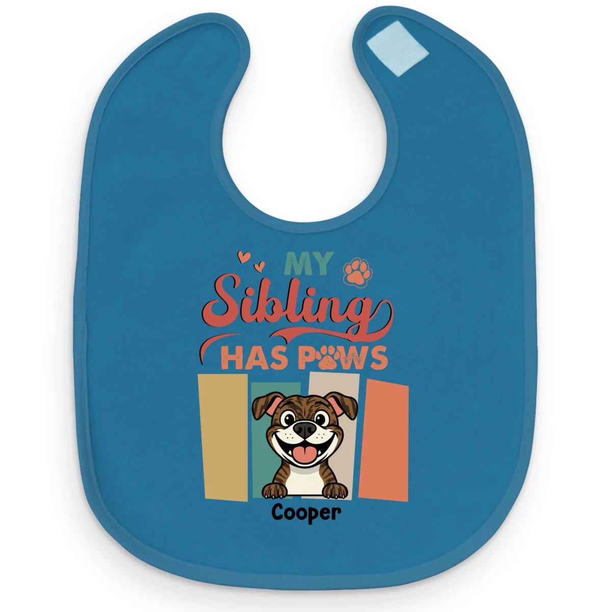 Siblings With Dogs - Personalized Custom Baby Bib - Image 8