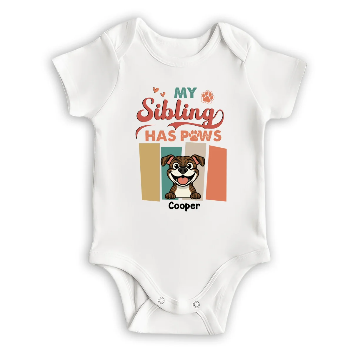 Siblings With Pets - Personalized Custom Baby Onesie - Image 7