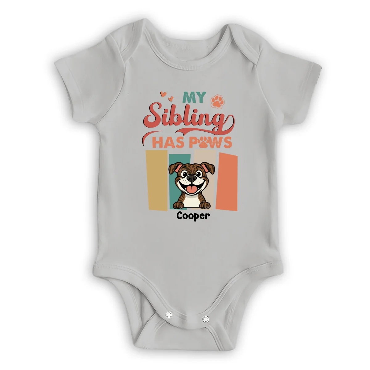 Siblings With Pets - Personalized Custom Baby Onesie - Image 8