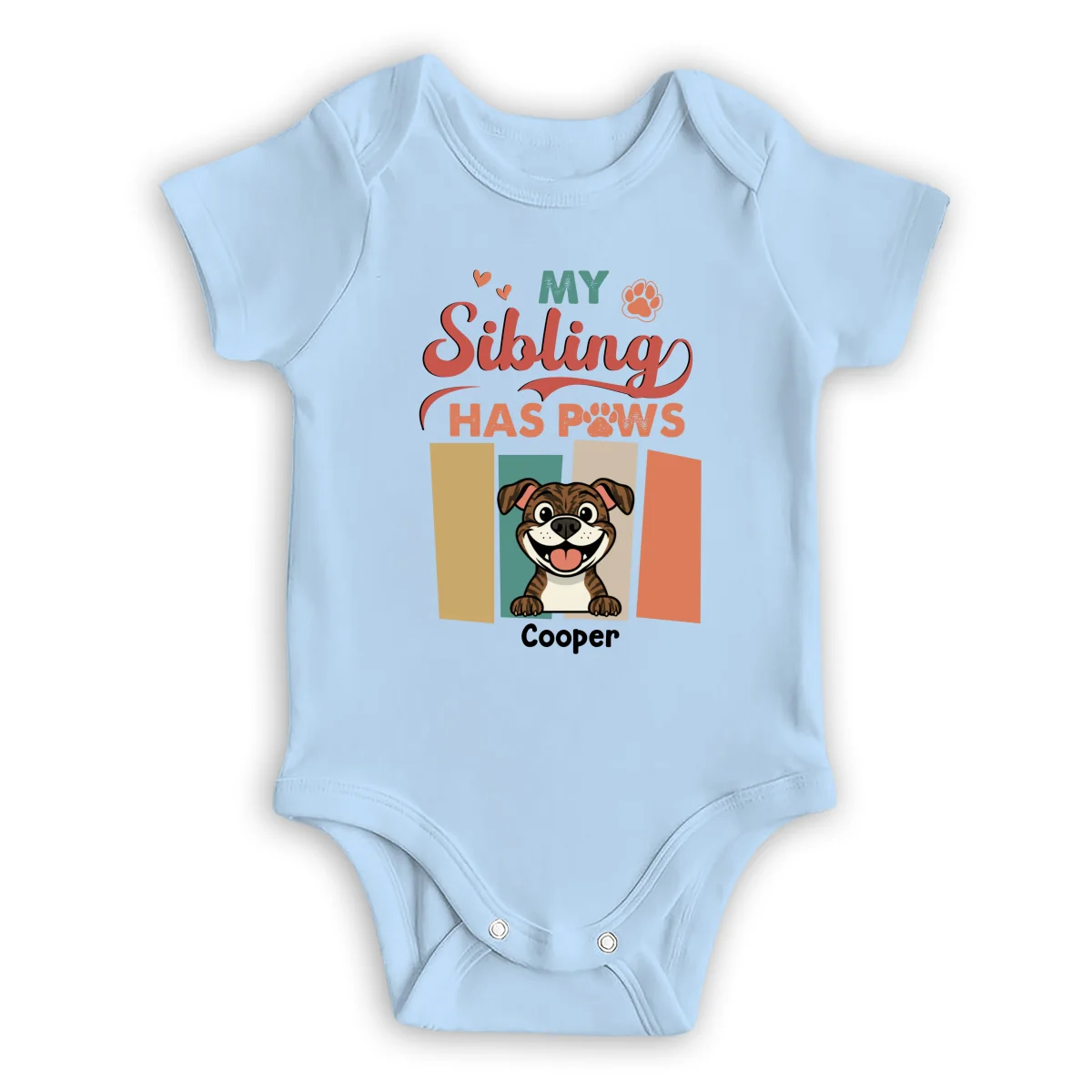 Siblings With Pets - Personalized Custom Baby Onesie - Image 9