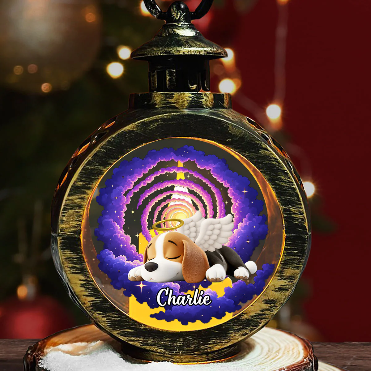 Silvery Sparkle - Personalized Custom Christmas Lantern