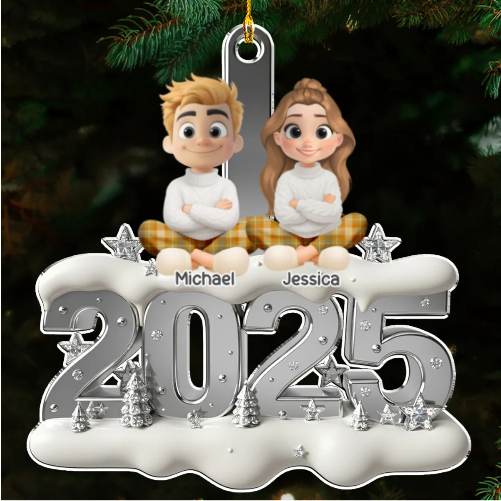 Silvery Year - Personalized Custom 3D Effect Acrylic Ornament - Image 7