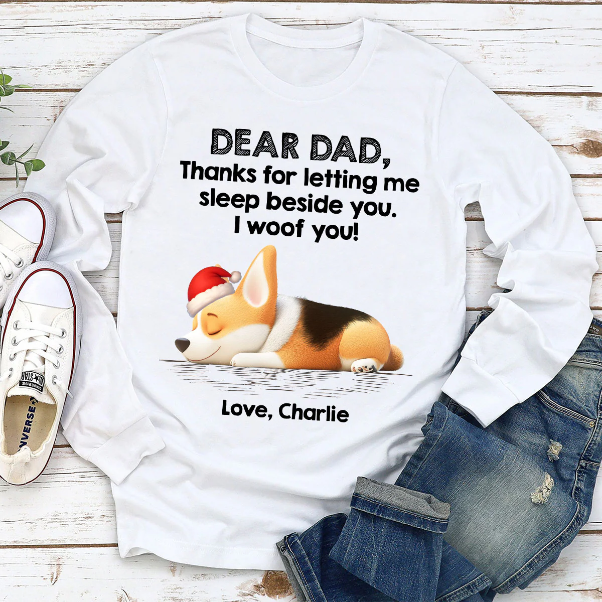 Sleep Beside Mom And Dad - Personalized Custom Long Sleeve T-Shirt - Image 2