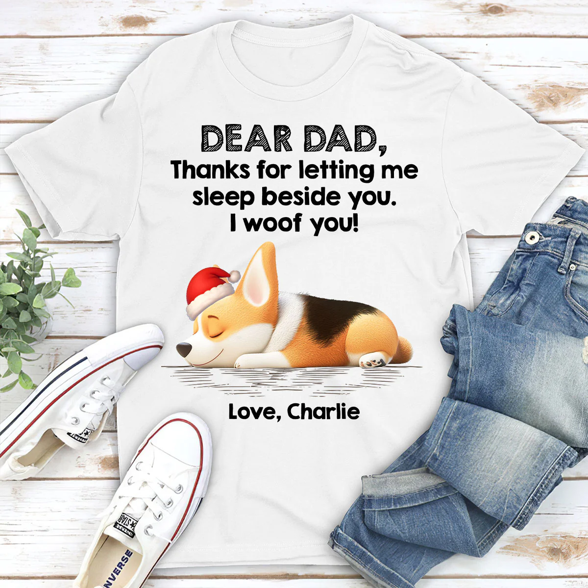 Sleep Beside Mom And Dad - Personalized Custom Unisex T-Shirt - Image 2