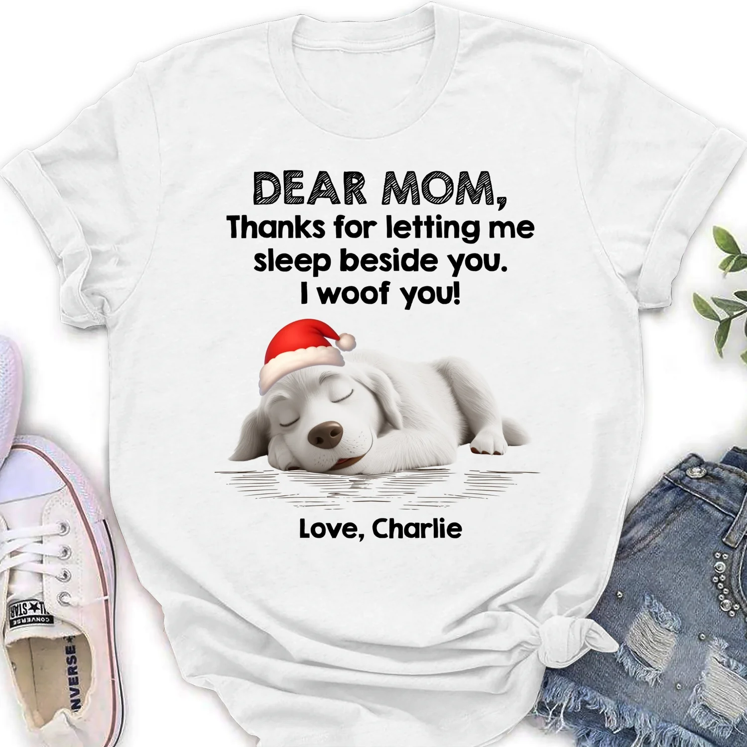 Sleep Beside Mom And Dad - Personalized Custom Women's T-Shirt - Image 5