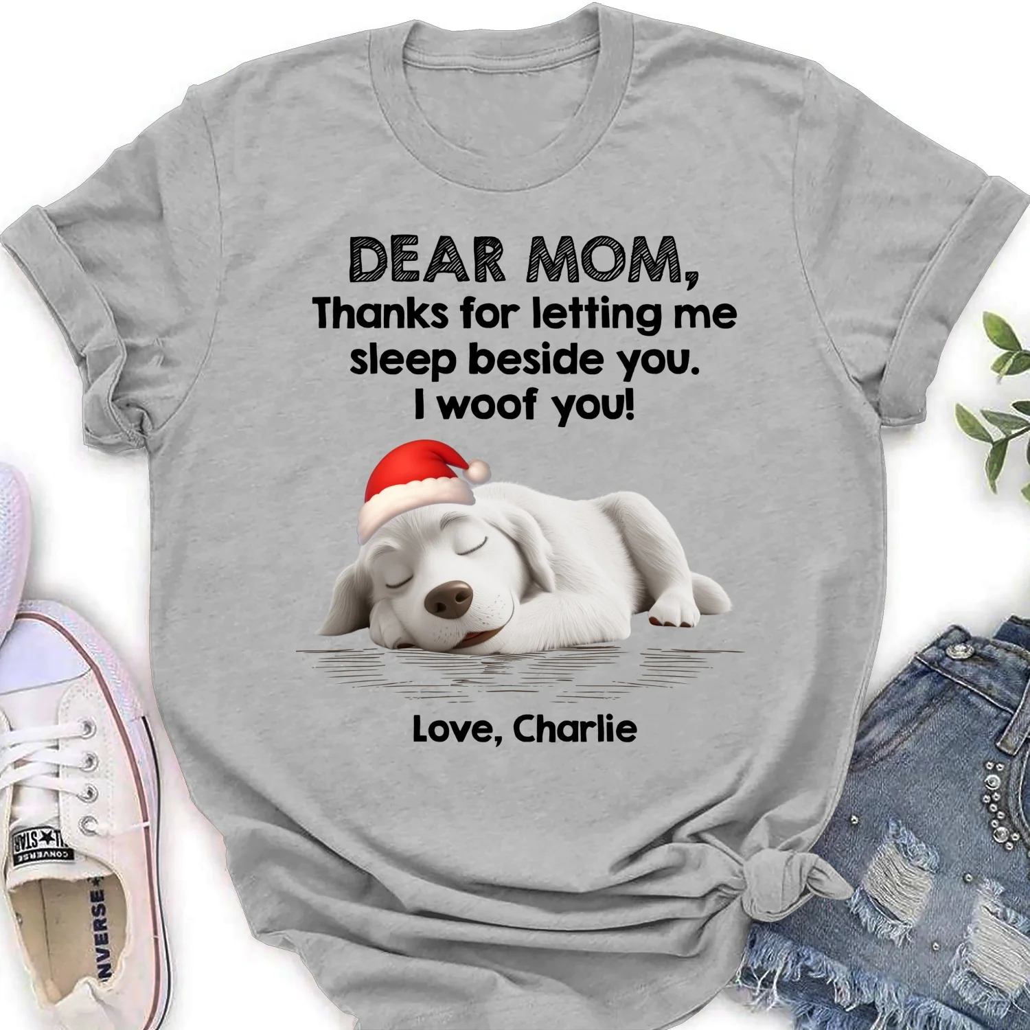 Sleep Beside Mom And Dad - Personalized Custom Women's T-Shirt - Image 6