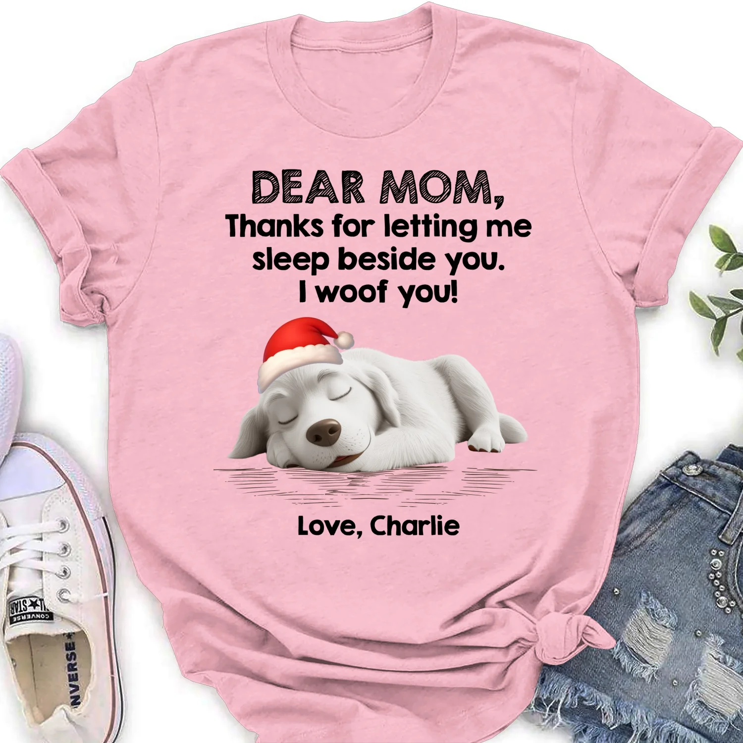 Sleep Beside Mom And Dad - Personalized Custom Women's T-Shirt - Image 7