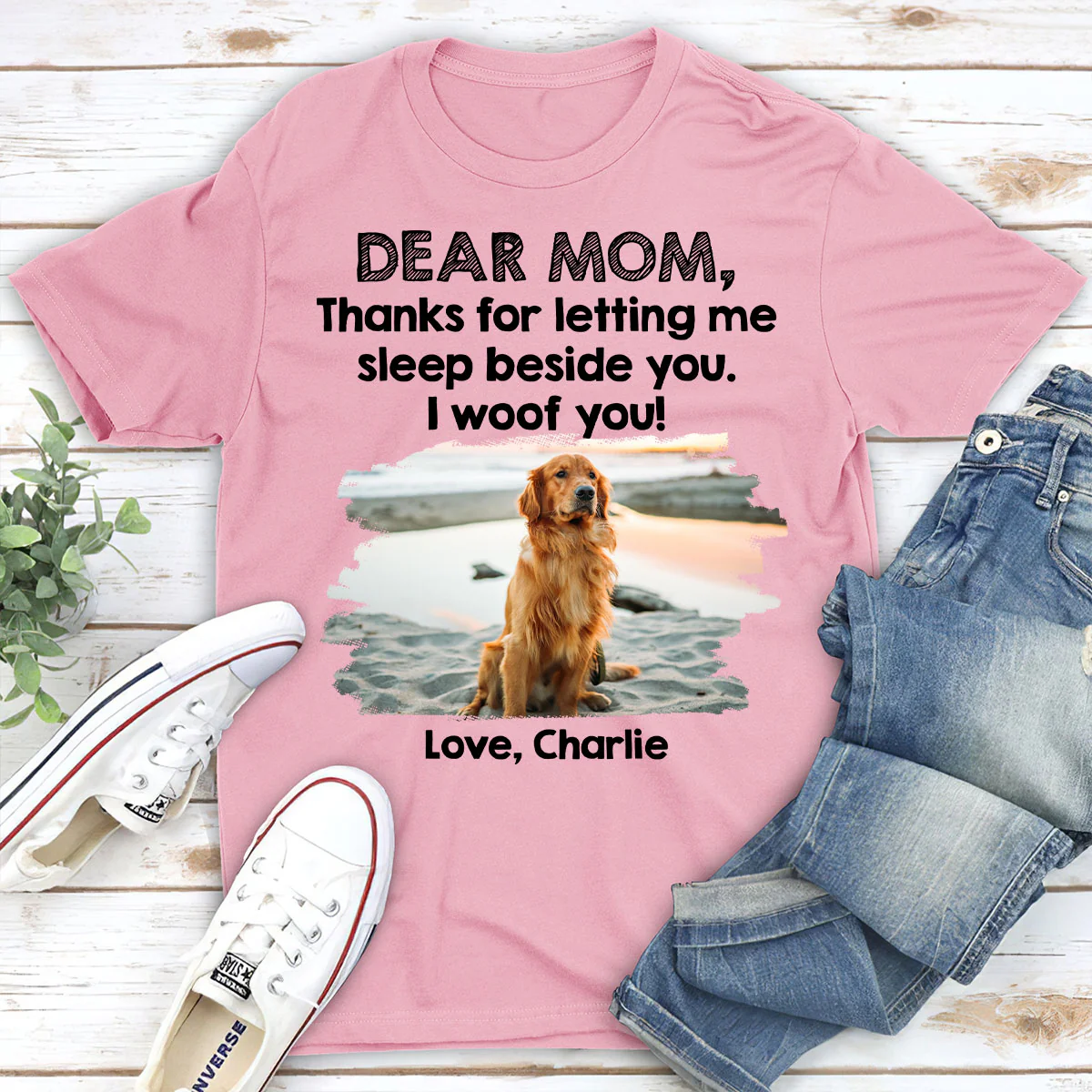 Sleep Beside Mom And Dad Photo - Personalized Custom Unisex T-Shirt - Image 4