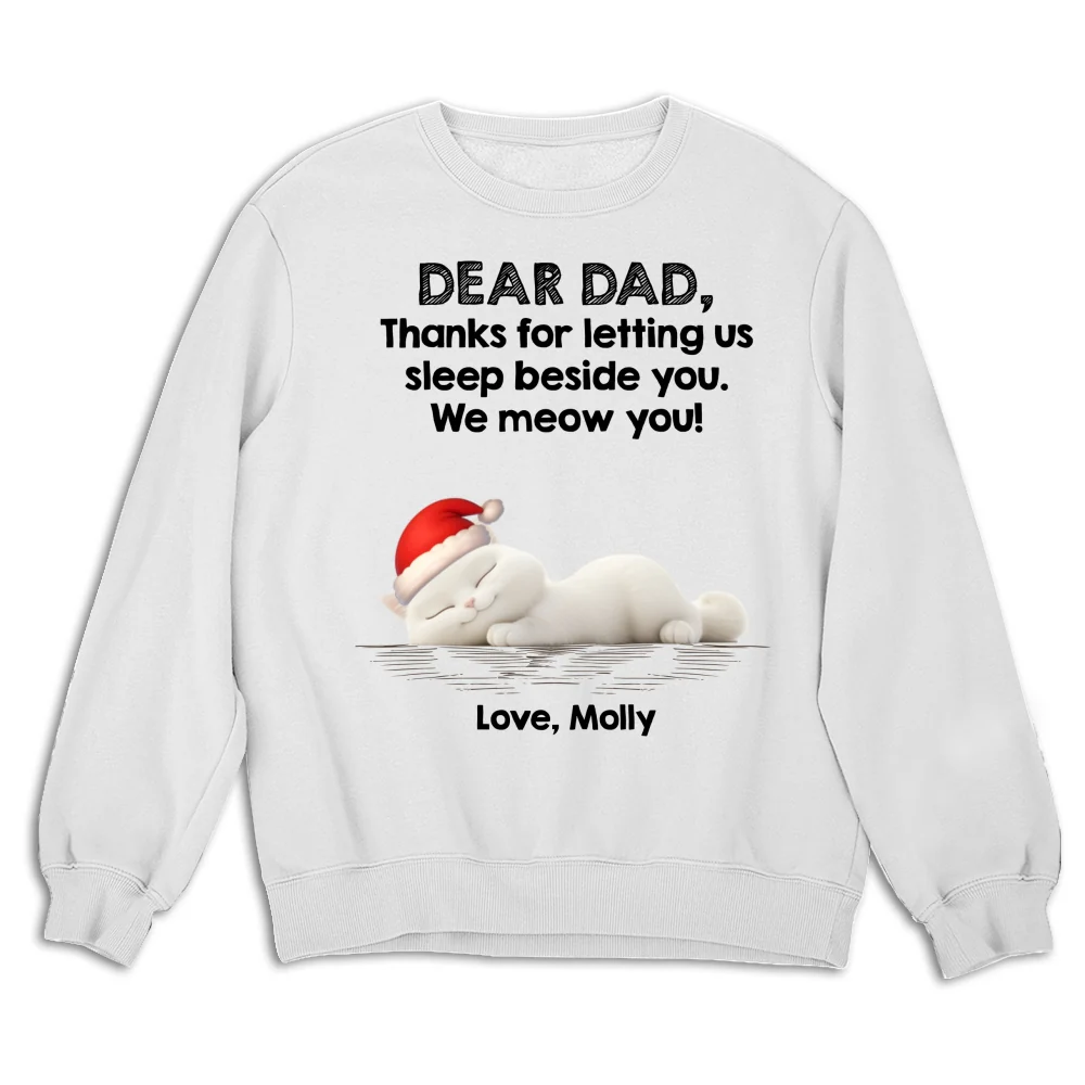 Sleep Beside Mom And Dad Ver Cat - Personalized Custom Sweatshirt - Image 5