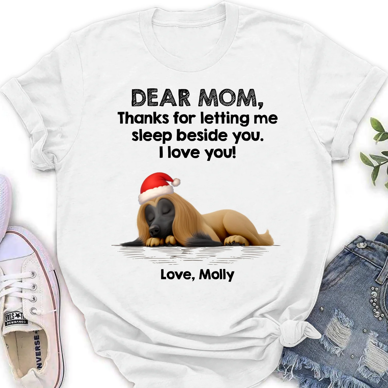 Sleep Beside Mom And Dad Ver Pet - Personalized Custom Women's T-Shirt - Image 5
