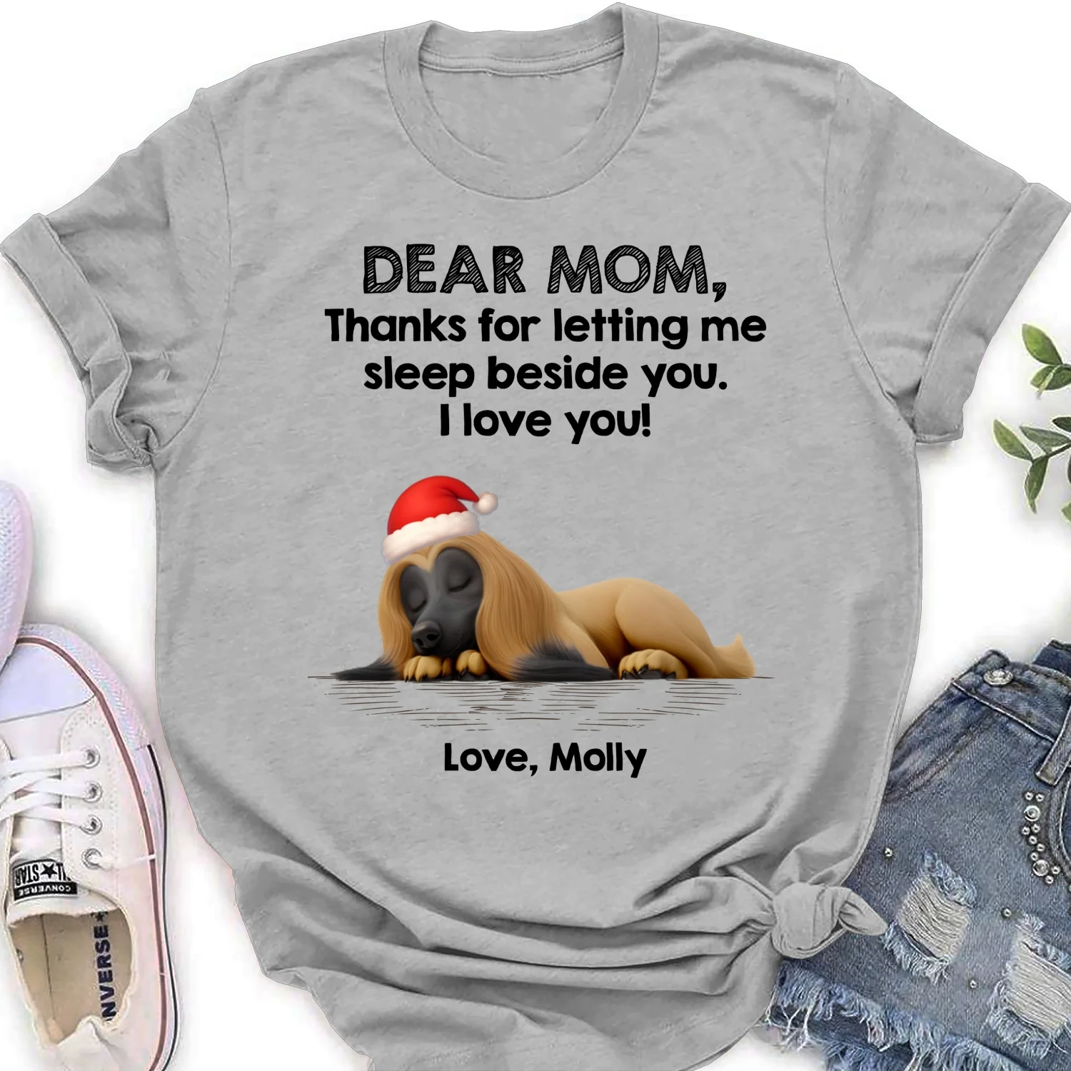 Sleep Beside Mom And Dad Ver Pet - Personalized Custom Women's T-Shirt - Image 6