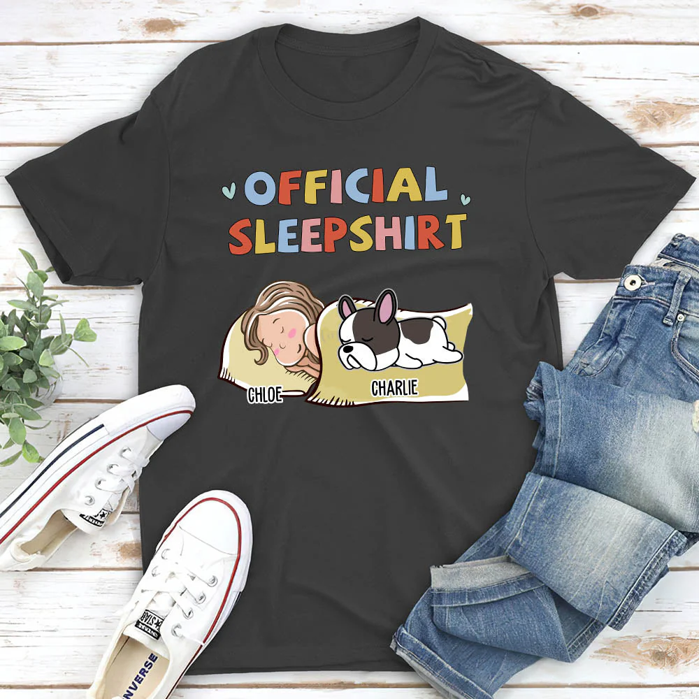 Sleeping Dog Sleepshirt Version 2 - Personalized Custom Unisex T-shirt - Image 2
