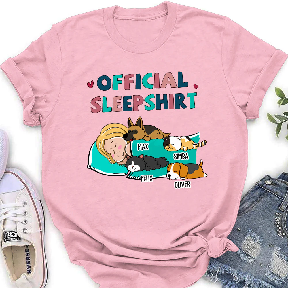 Sleeping Pet Sleepshirt - Personalized Custom Women's T-shirt - Image 3