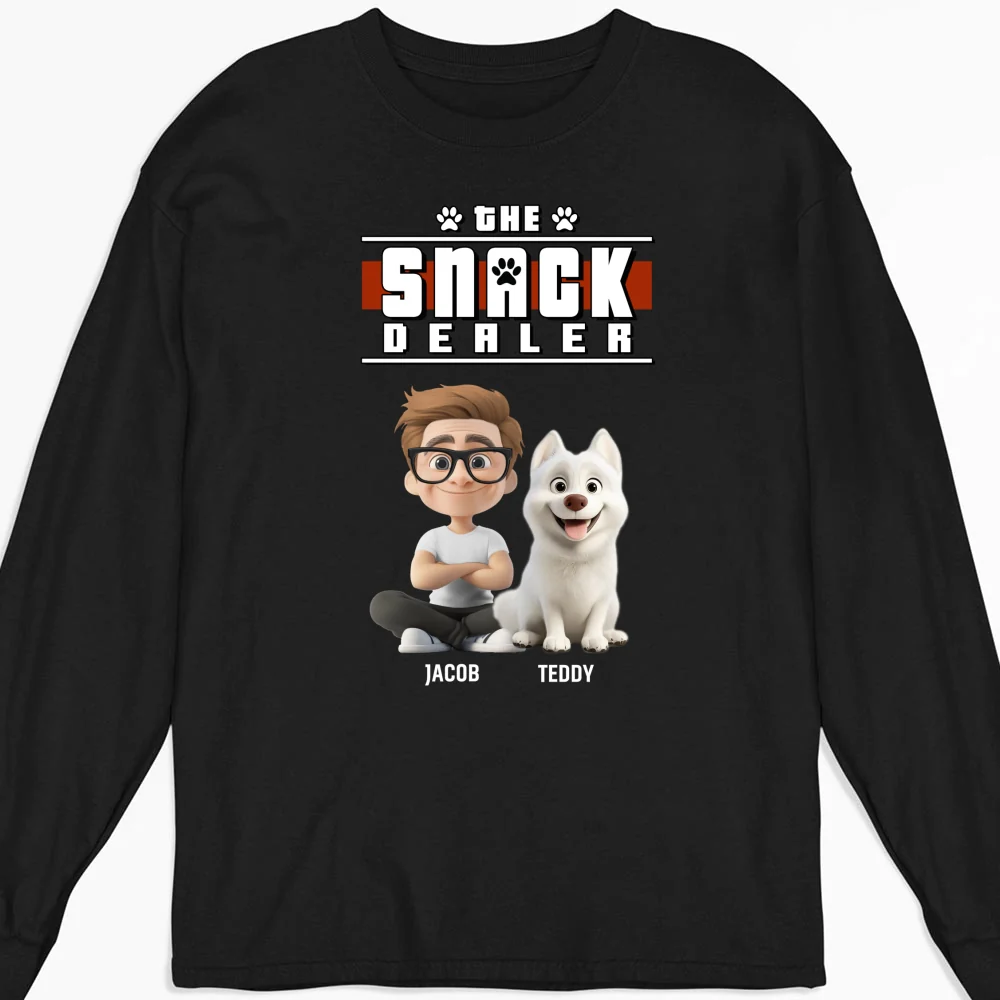 Snack Dealer Cartoon - Personalized Custom Long Sleeve T-Shirt - Image 4