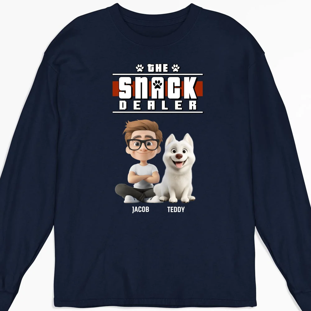 Snack Dealer Cartoon - Personalized Custom Long Sleeve T-Shirt - Image 5