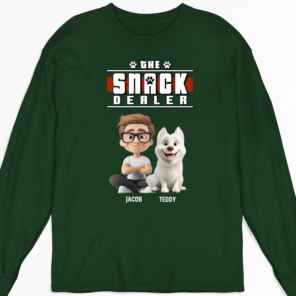 Snack Dealer Cartoon - Personalized Custom Long Sleeve T-Shirt - Image 6