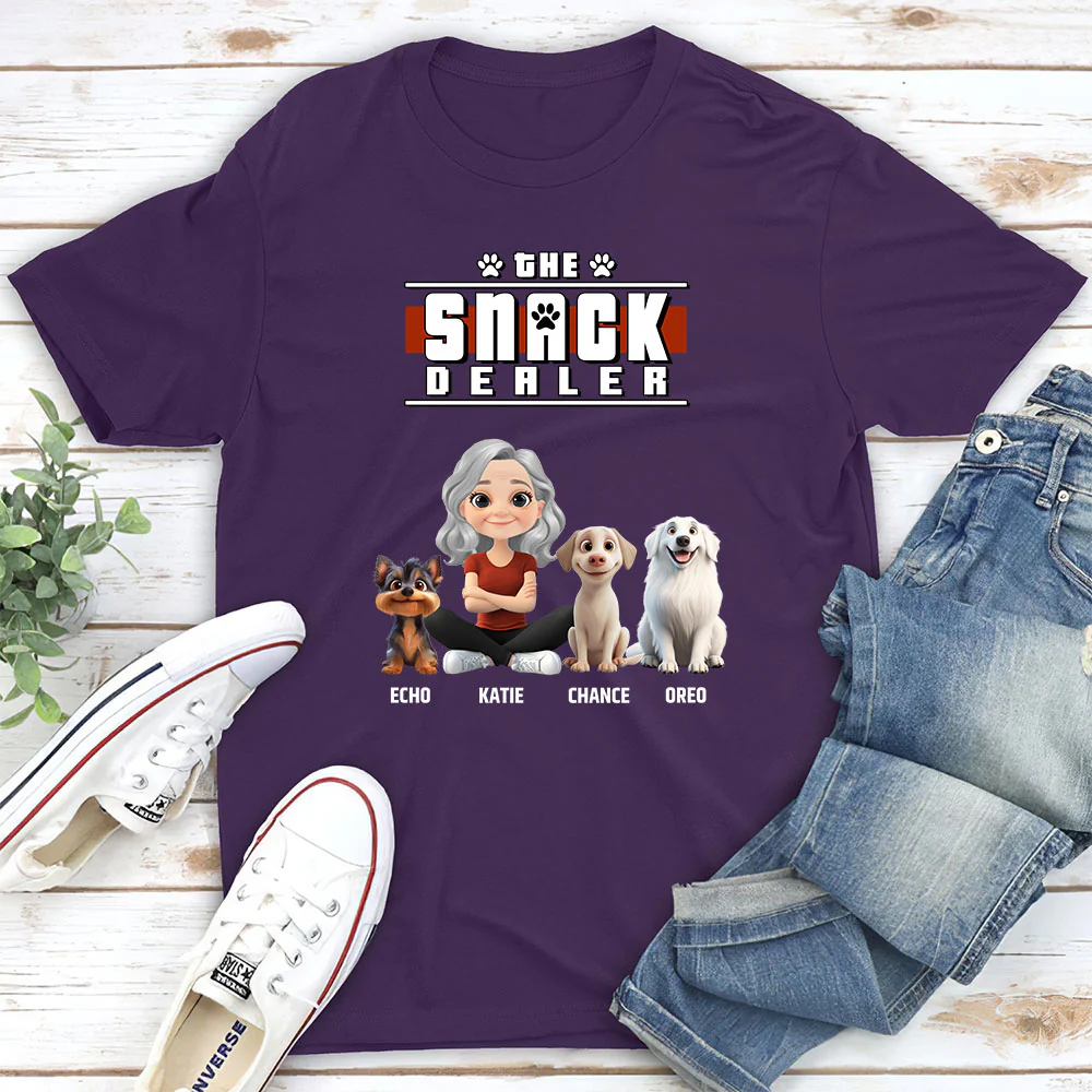 Snack Dealer Cartoon - Personalized Custom Unisex T-Shirt - Image 4