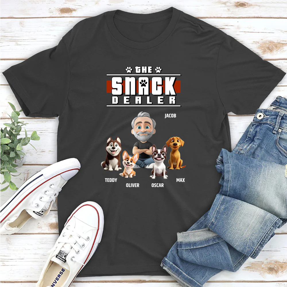 Snack Dealer Cartoon - Personalized Custom Unisex T-Shirt - Image 5