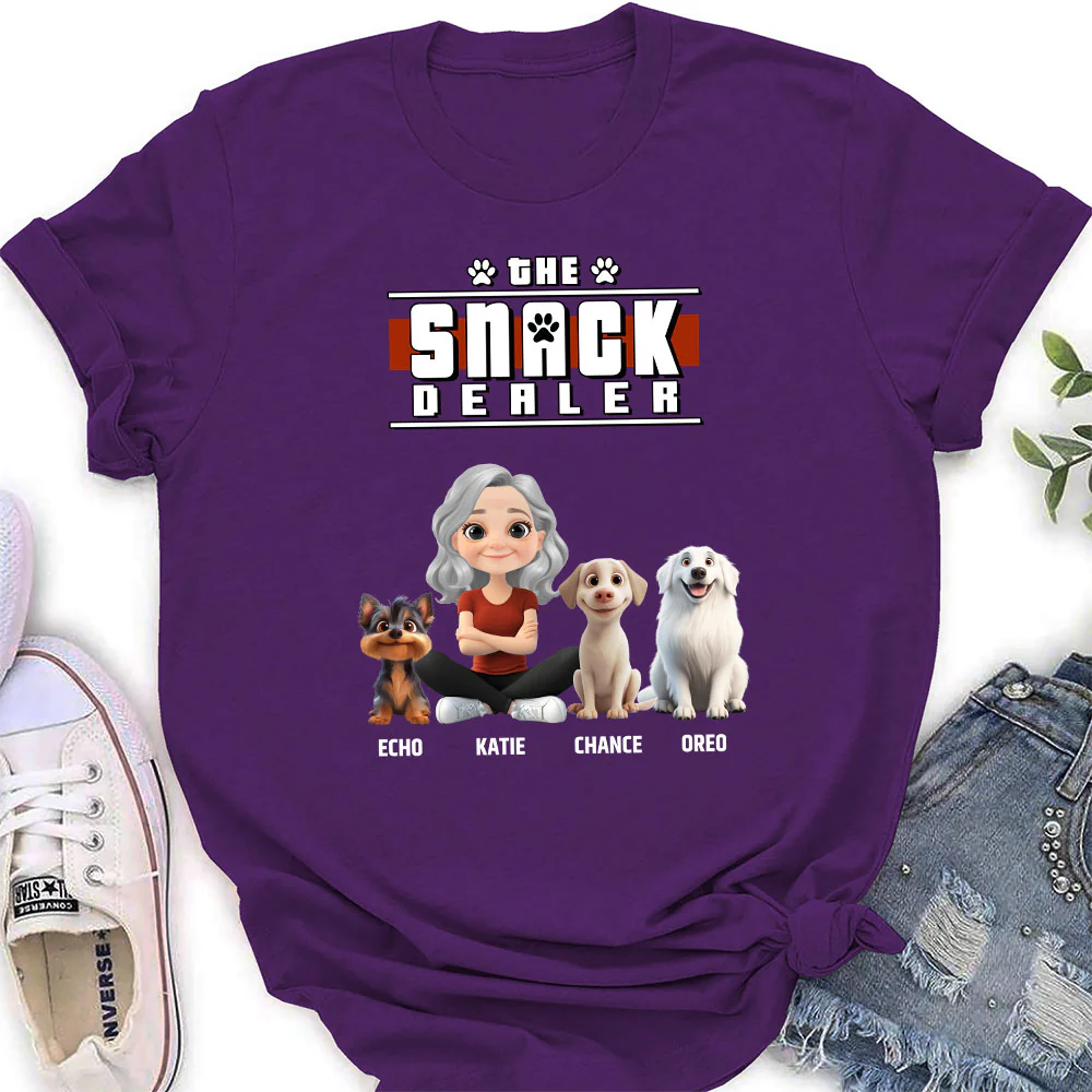 Snack Dealer Cartoon - Personalized Custom Women's T-Shirt - Image 4