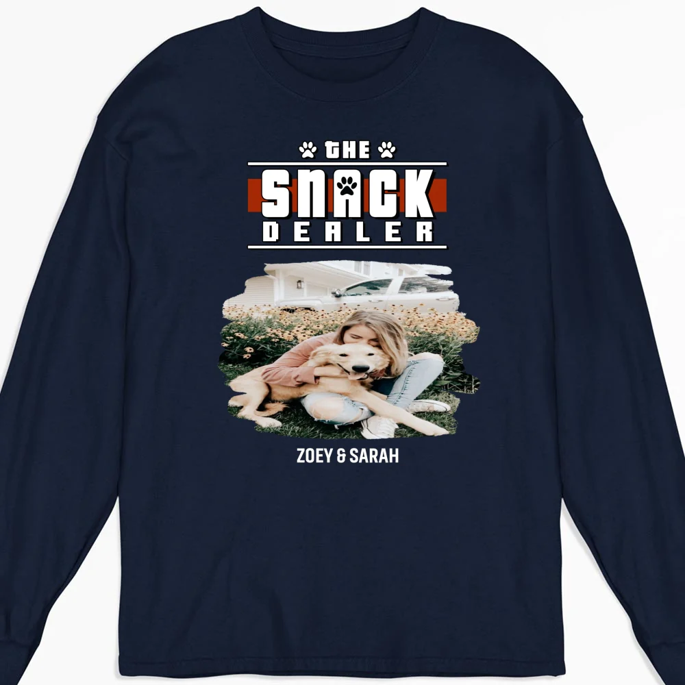 Snack Dealer Cartoon Photo - Personalized Custom Long Sleeve T-Shirt - Image 6
