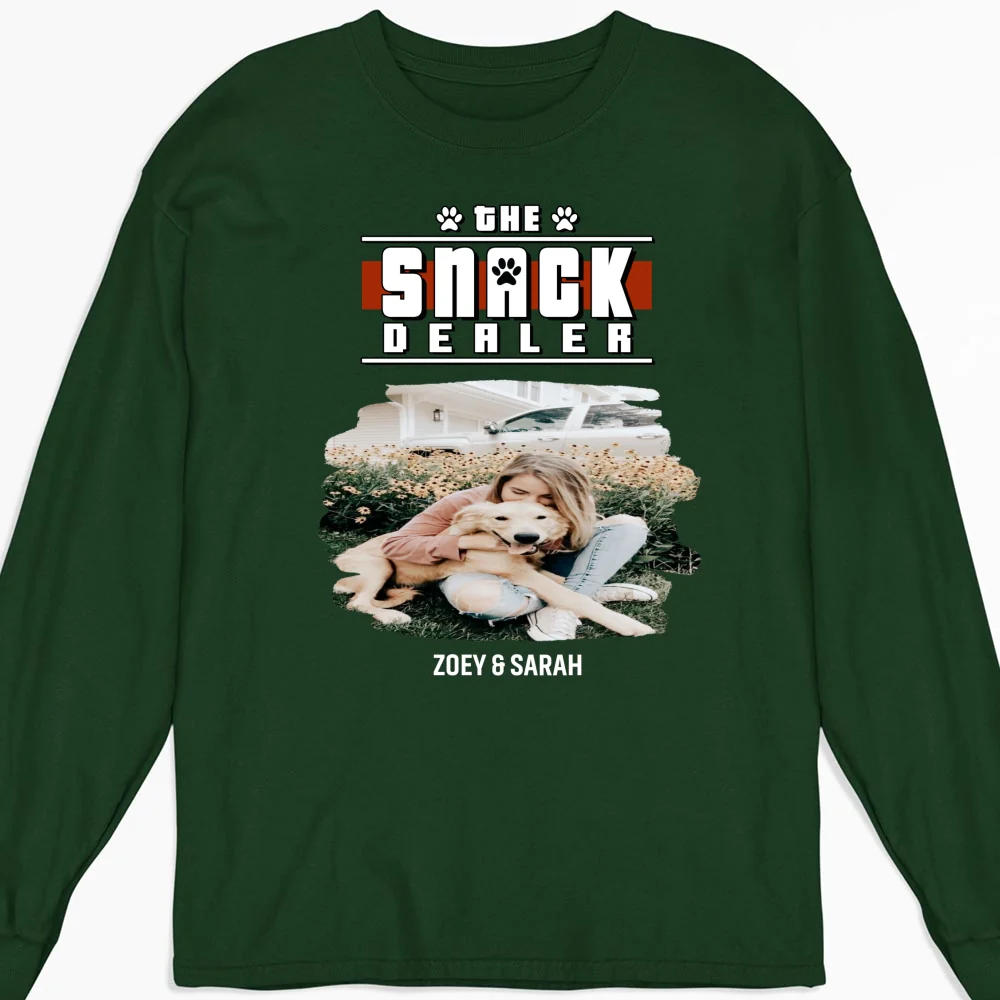 Snack Dealer Cartoon Photo - Personalized Custom Long Sleeve T-Shirt - Image 7