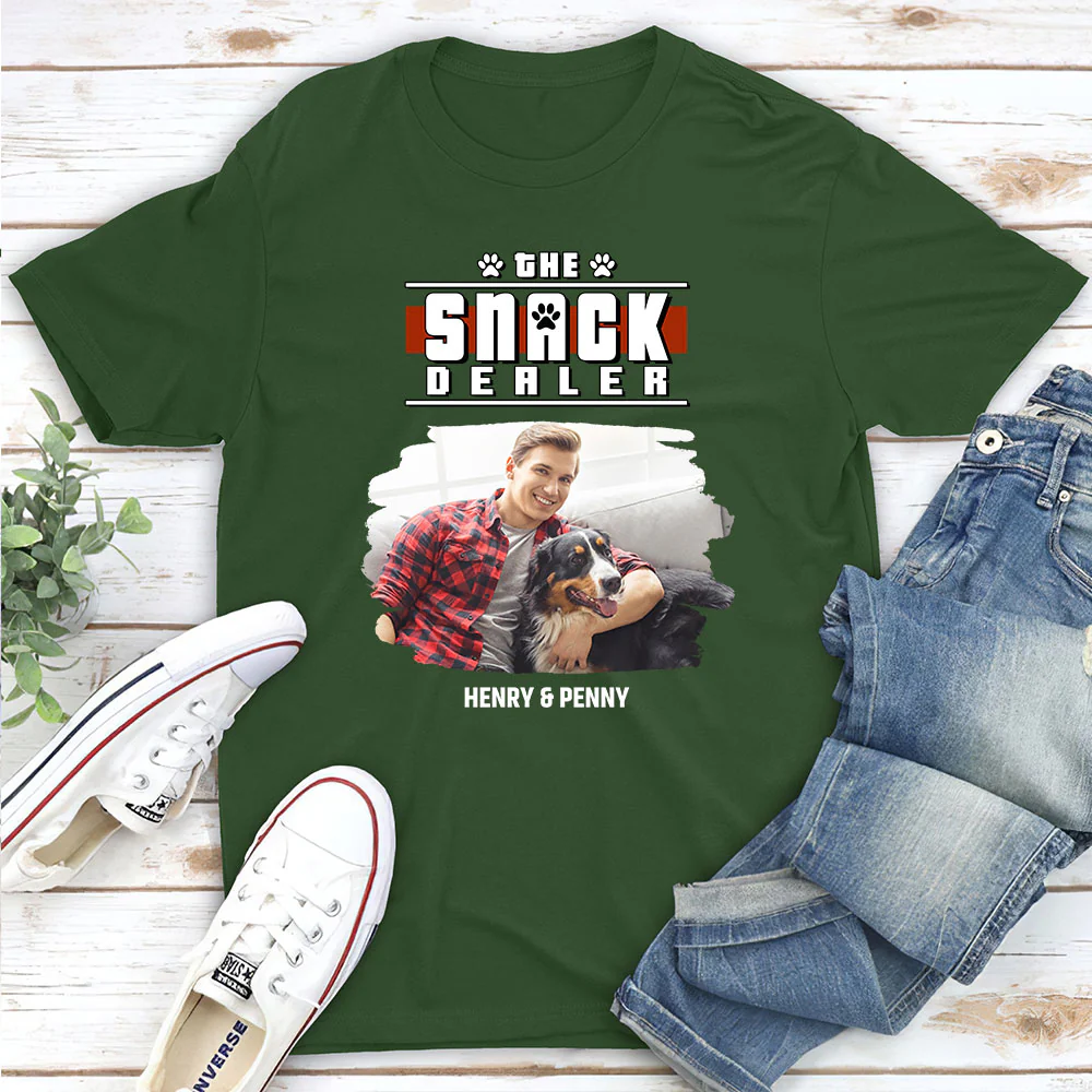 Snack Dealer Cartoon Photo - Personalized Custom Unisex T-Shirt - Image 3