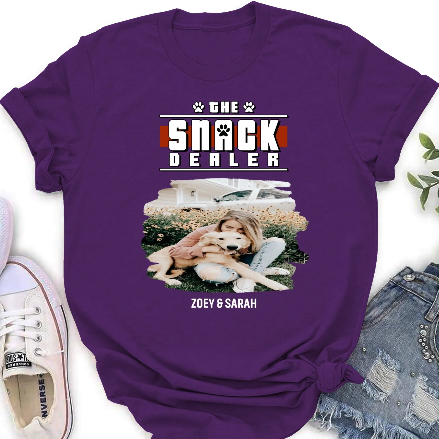 Snack Dealer Cartoon Photo - Personalized Custom Women's T-Shirt - Image 10