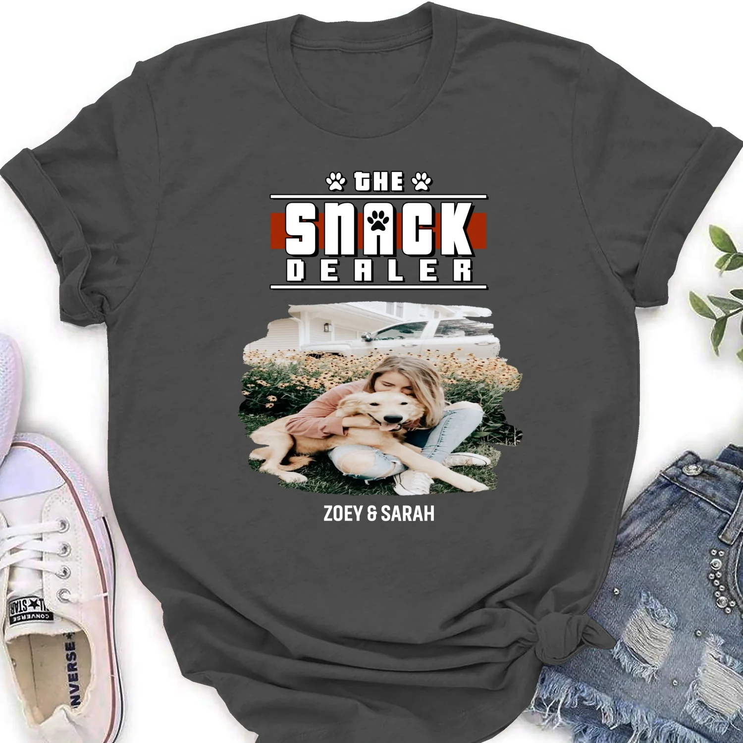 Snack Dealer Cartoon Photo - Personalized Custom Women's T-Shirt - Image 11