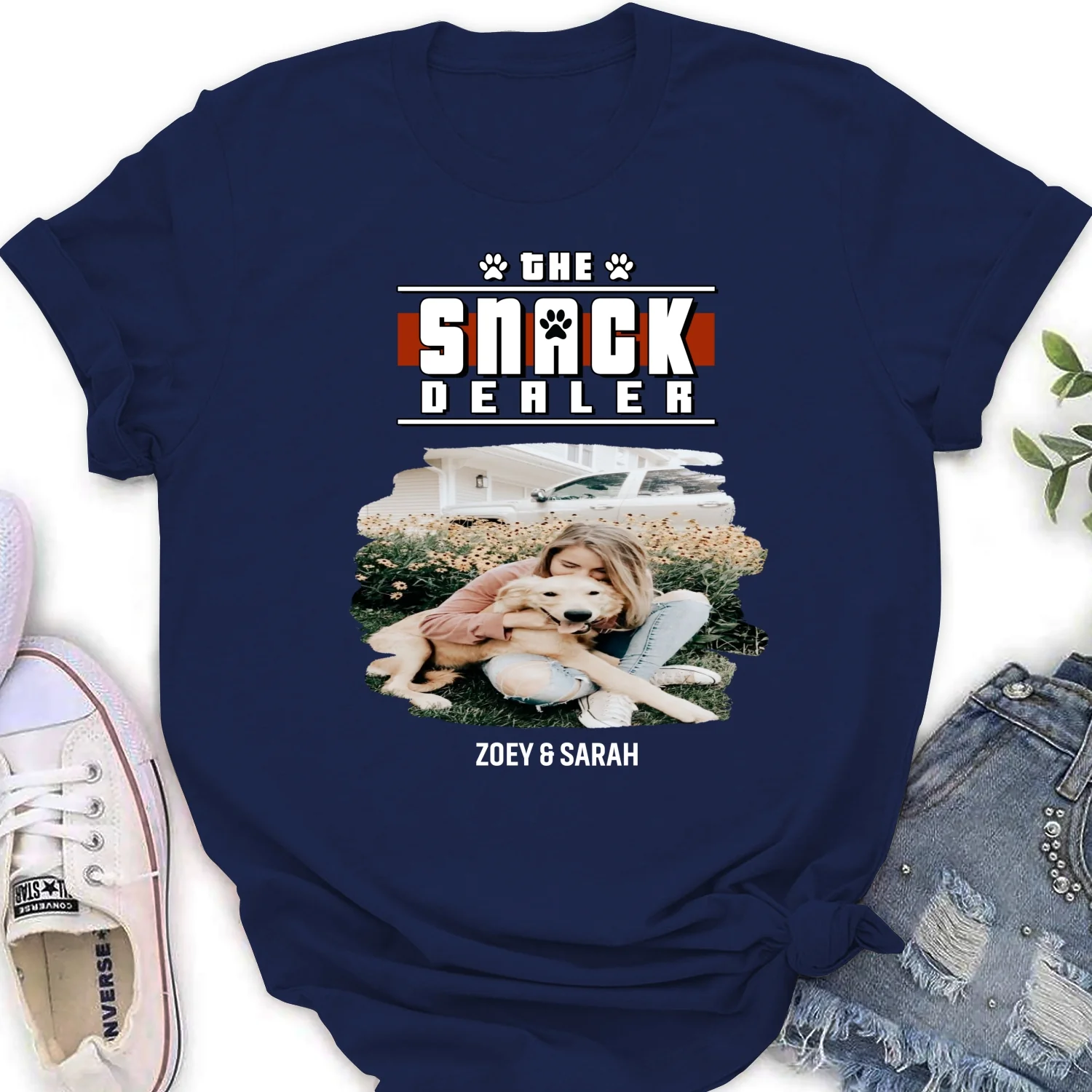 Snack Dealer Cartoon Photo - Personalized Custom Women's T-Shirt - Image 8
