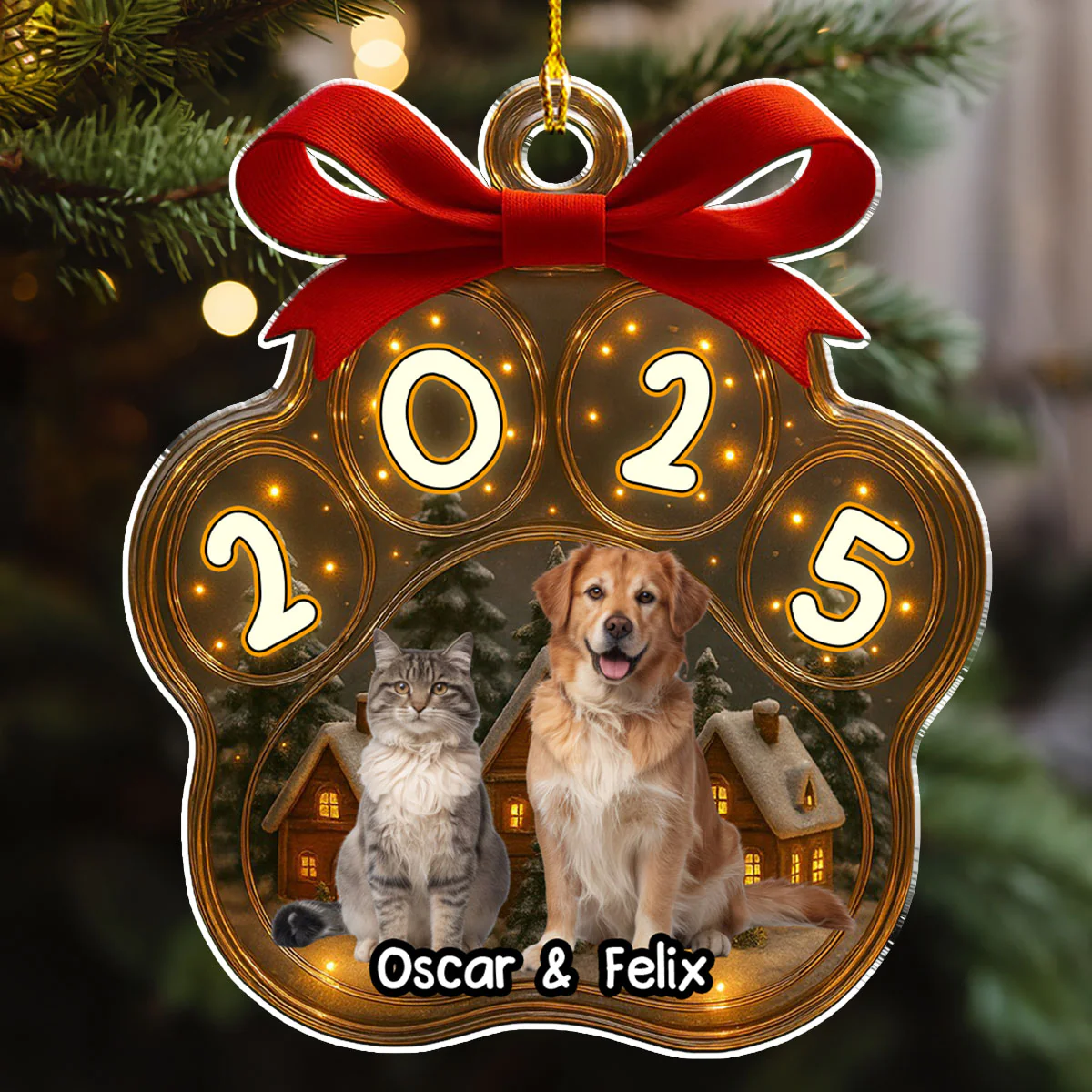 Snow All Over Here Photo - Personalized Custom 3D Inflated Effect Acrylic Ornament